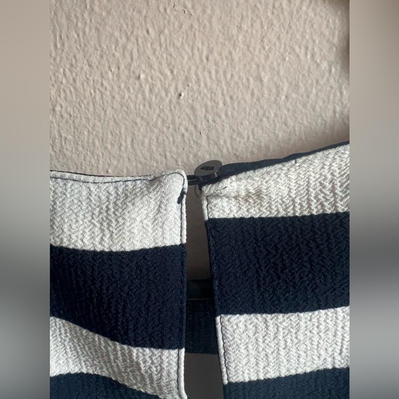 Zara Navy White Striped Blouse - Picture 9 of 12